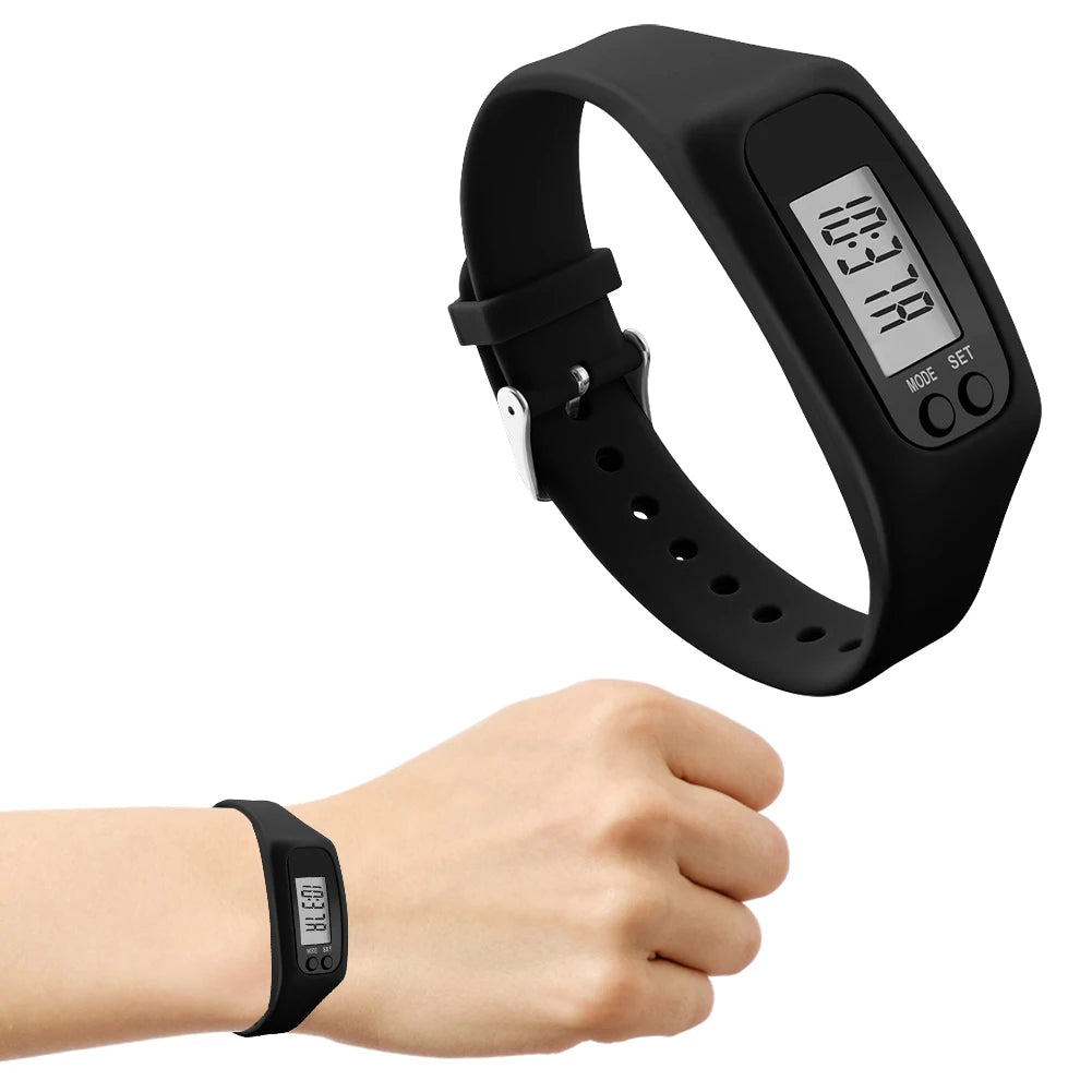 LED Step Counter Bracelet – Pedometer Watch with Calorie Tracker