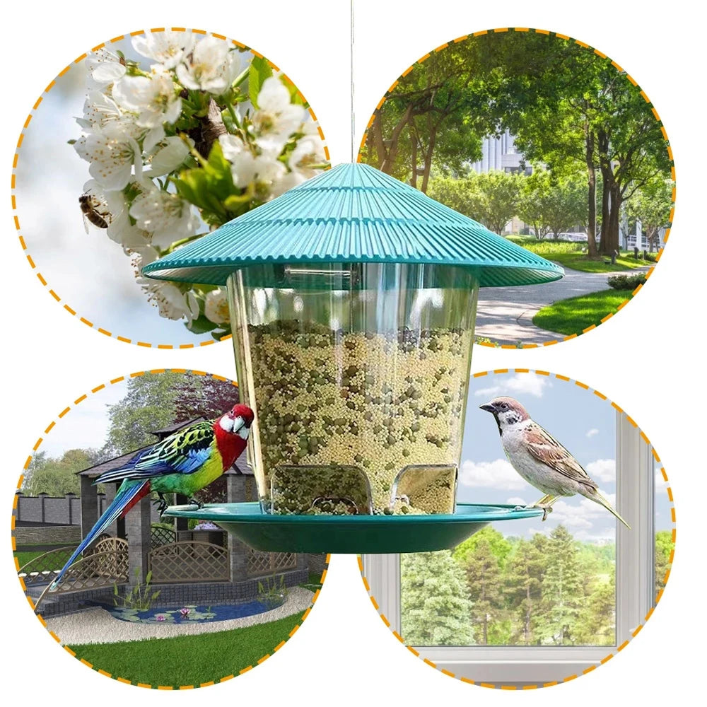 Hanging Bird Feeder – Large Capacity Hexagonal Seed Dispenser for Garden & Patio