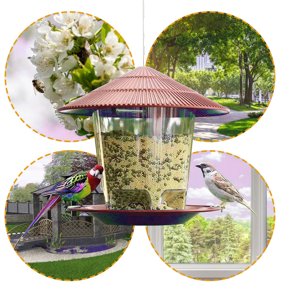 Hanging Bird Feeder – Large Capacity Hexagonal Seed Dispenser for Garden & Patio
