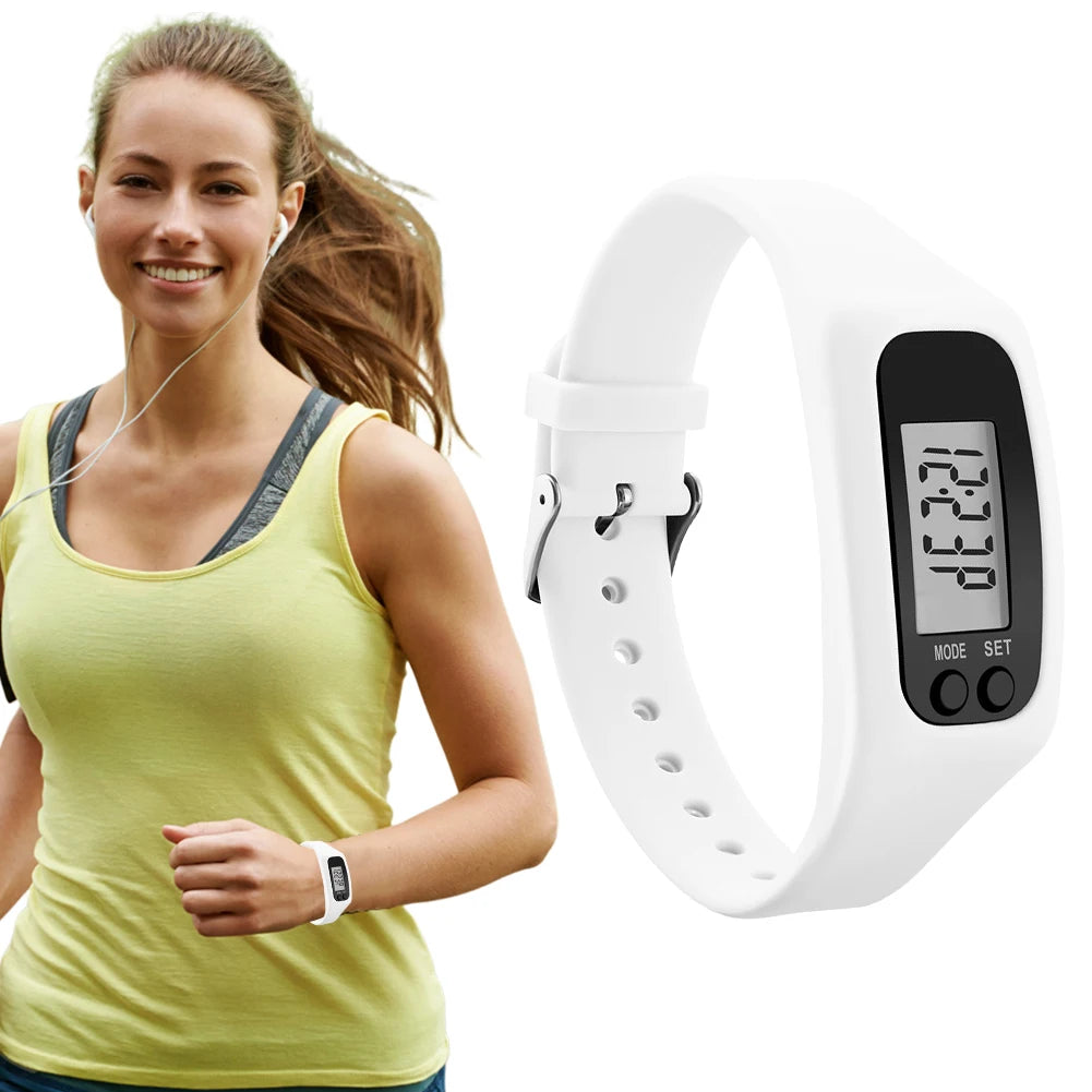 LED Step Counter Bracelet – Pedometer Watch with Calorie Tracker