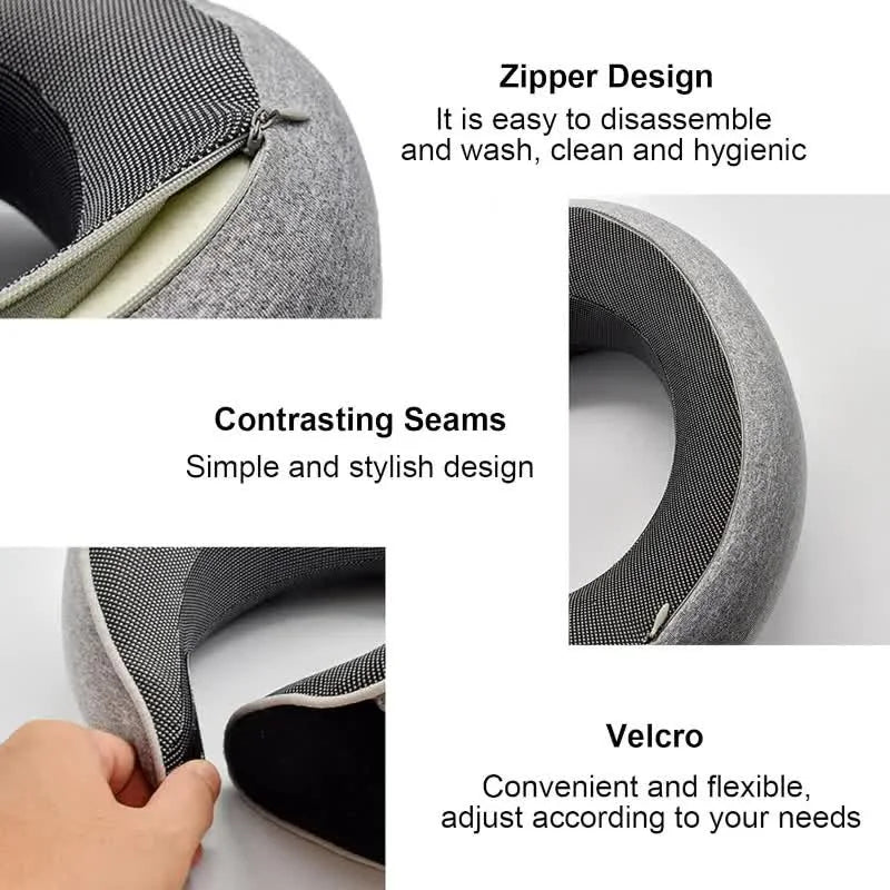 Memory Foam Travel Neck Pillow – U-Shape Support for Flights & Road Trips